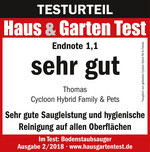 Zertifikat Haus & Garten für den Cycloon Hybrid